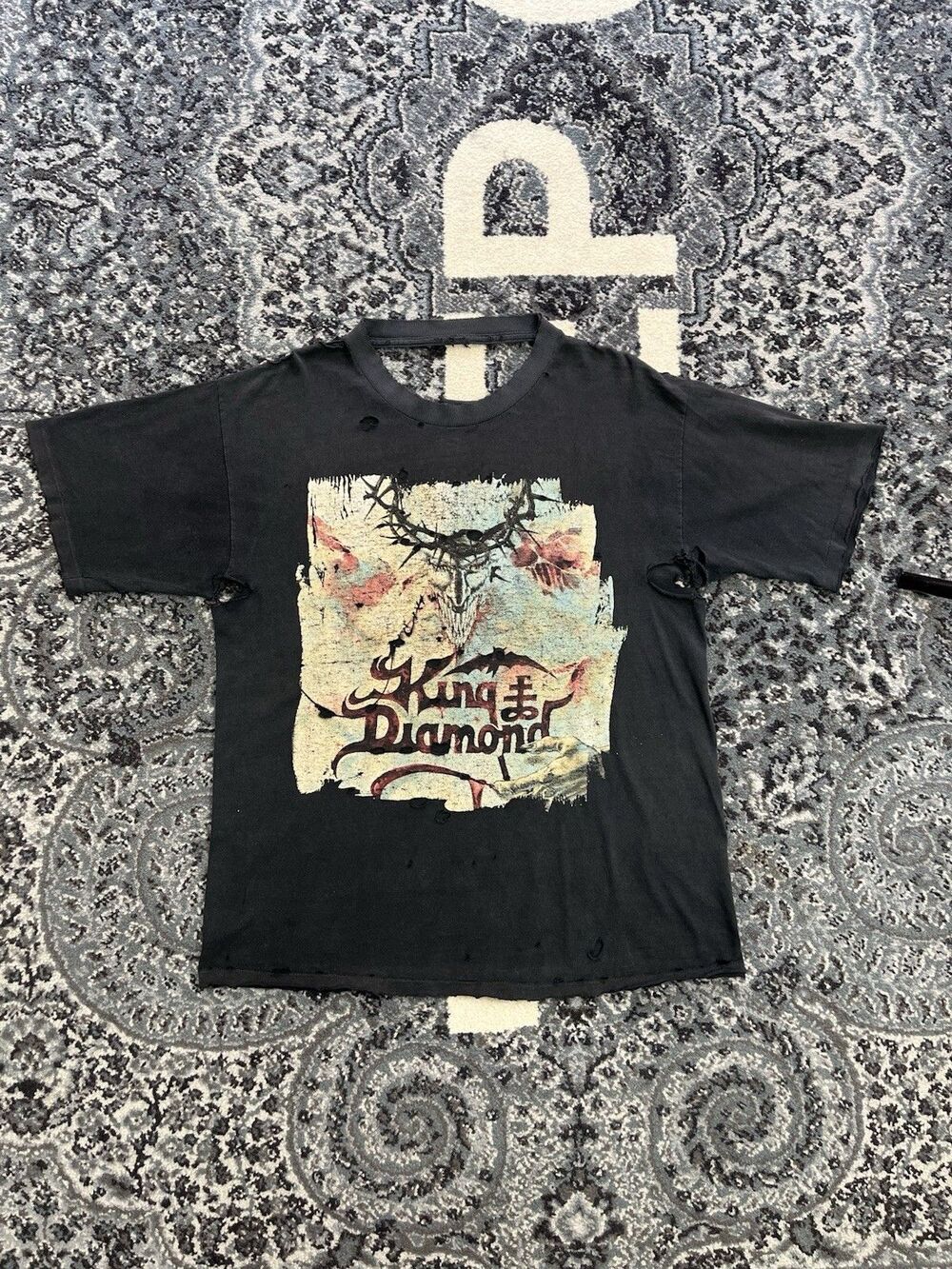 Vintage King Diamond Shirt L House Of God Tour Metal Mercyful Fate Y2K Band